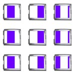 Vertical Stripes - White and Indigo Violet Mega Link Italian Charm (9 pack)