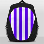 Vertical Stripes - White and Indigo Violet Backpack Bag