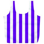 Vertical Stripes - White and Indigo Violet Full Print Recycle Bag (XL)