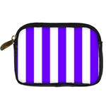 Vertical Stripes - White and Indigo Violet Digital Camera Leather Case