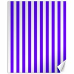 Vertical Stripes - White and Indigo Violet Canvas 11  x 14 