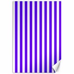 Vertical Stripes - White and Indigo Violet Canvas 20  x 30 