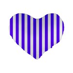 Vertical Stripes - White and Indigo Violet Standard 16  Premium Heart Shape Cushion