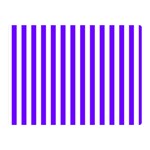 Vertical Stripes - White and Indigo Violet Double Sided Flano Blanket (Mini)
