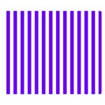 Vertical Stripes - White and Indigo Violet Double Sided Flano Blanket (Small)