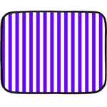 Vertical Stripes - White and Indigo Violet Fleece Blanket (Mini)