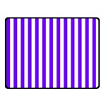 Vertical Stripes - White and Indigo Violet Fleece Blanket (Small) (One Side)