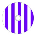 Vertical Stripes - White and Indigo Violet CD Wall Clock