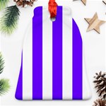 Vertical Stripes - White and Indigo Violet Bell Ornament (Two Sides)