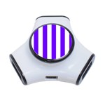 Vertical Stripes - White and Indigo Violet Portable USB Hub (One Side)