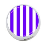 Vertical Stripes - White and Indigo Violet 4-Port USB Hub (Two Sides)