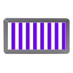 Vertical Stripes - White and Indigo Violet Memory Card Reader (Mini)