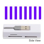 Vertical Stripes - White and Indigo Violet Memory Card Reader (Stick)