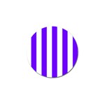 Vertical Stripes - White and Indigo Violet Golf Ball Marker