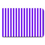 Vertical Stripes - White and Indigo Violet Large Doormat