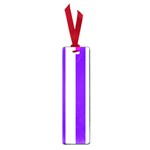 Vertical Stripes - White and Indigo Violet Small Book Mark