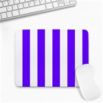 Vertical Stripes - White and Indigo Violet Small Mousepad