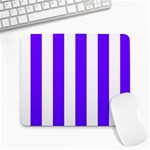 Vertical Stripes - White and Indigo Violet Large Mousepad
