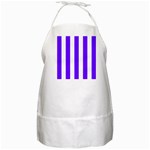 Vertical Stripes - White and Indigo Violet BBQ Apron