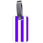 Vertical Stripes - White and Indigo Violet Luggage Tag (Two Sides)