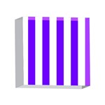 Vertical Stripes - White and Indigo Violet 4 x 4  Acrylic Photo Block