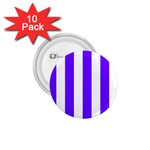 Vertical Stripes - White and Indigo Violet 1.75  Button (10 pack)
