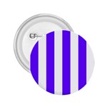 Vertical Stripes - White and Indigo Violet 2.25  Button