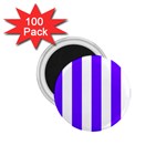 Vertical Stripes - White and Indigo Violet 1.75  Magnet (100 pack)