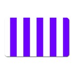 Vertical Stripes - White and Indigo Violet Magnet (Rectangular)