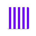 Vertical Stripes - White and Indigo Violet Magnet (Square)