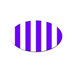 Vertical Stripes - White and Indigo Violet Sticker Oval (10 pack)