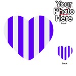 Vertical Stripes - White and Indigo Violet Multi-purpose Cards (Heart)