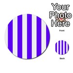 Vertical Stripes - White and Indigo Violet Multi-purpose Cards (Round)