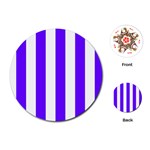 Vertical Stripes - White and Indigo Violet Playing Cards (Round)