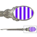 Vertical Stripes - White and Indigo Violet Letter Opener