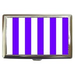 Vertical Stripes - White and Indigo Violet Cigarette Money Case