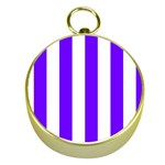 Vertical Stripes - White and Indigo Violet Gold Compass