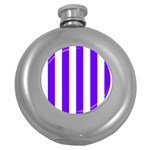 Vertical Stripes - White and Indigo Violet Hip Flask (5 oz)