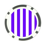 Vertical Stripes - White and Indigo Violet Poker Chip Card Guard (10 pack)