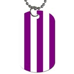 Vertical Stripes - White and Purple Violet Dog Tag (Two Sides)