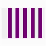 Vertical Stripes - White and Purple Violet Large Glasses Cloth (2 Sides)