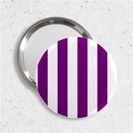 Vertical Stripes - White and Purple Violet 2.25  Handbag Mirror