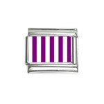 Vertical Stripes - White and Purple Violet Italian Charm (9mm)
