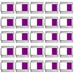Vertical Stripes - White and Purple Violet 9mm Italian Charm (25 pack)