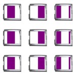 Vertical Stripes - White and Purple Violet Mega Link Italian Charm (9 pack)