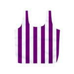 Vertical Stripes - White and Purple Violet Full Print Recycle Bag (S)