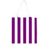 Vertical Stripes - White and Purple Violet Grocery Light Tote Bag