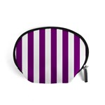 Vertical Stripes - White and Purple Violet Accessory Pouch (Small)