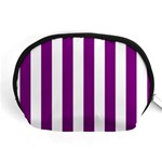 Vertical Stripes - White and Purple Violet Accessory Pouch (Medium)