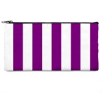 Vertical Stripes - White and Purple Violet Pencil Case